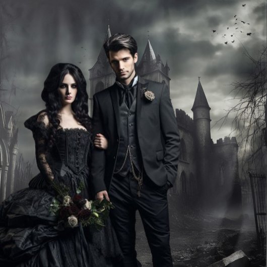 Gothic Moody Dark Castle Drie Wandkleed