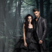 Gothic Moody Dark Forest Twilight Rock Path XLarge Wandkleed