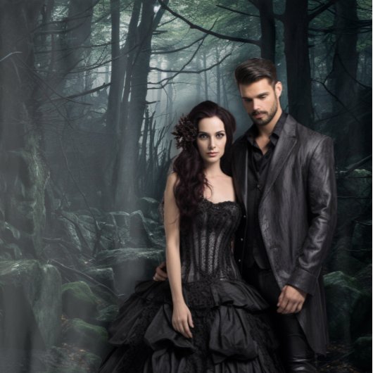 Gothic Moody Dark Forest Twilight Rock Path XLarge Wandkleed