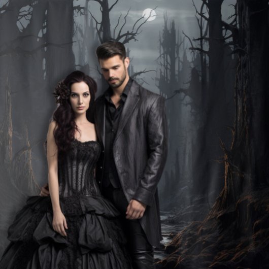 Gothic Moody Dark Forest XLarge Wandkleed