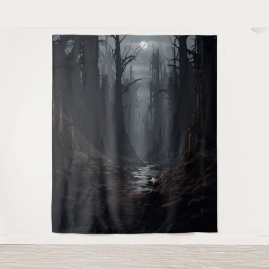 Gothic Moody Dark Forest XLarge Wandkleed (Voorkant)