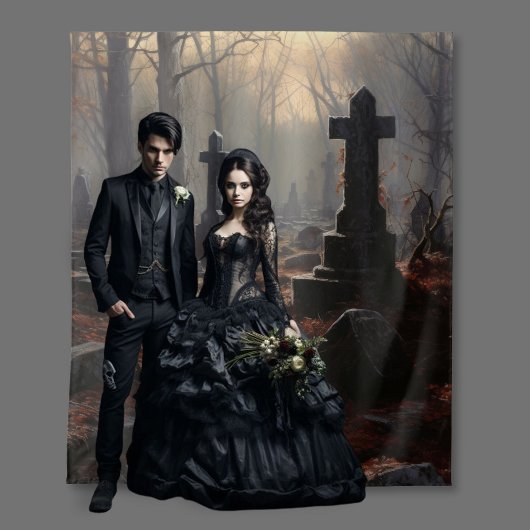 Gothic Moody Dark Graveyard Wandkleed