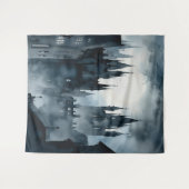 Gothic Moody Dark Waterverf Kastelen Wandkleed (Voorkant (horizontaal))