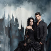 Gothic Moody Dark Waterverf Kastelen Wandkleed