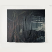 Gothic Moody Donker Bos Stappen & Ruïnes XLarge Wandkleed (Voorkant (horizontaal))