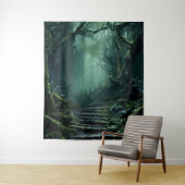 Gothic Moody Donker Bos Stappen Wandkleed (In situ)