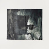 Gothic Moody Donker Kasteel Twee Wandkleed (Voorkant (horizontaal))