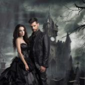Gothic Moody Donker Kasteel Twee Wandkleed