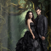 Gothic Moody Donker Verdraaide Bomen & Boog Wandkleed