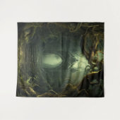 Gothic Moody Donker Verdraaide Bomen & Boog Wandkleed (Voorkant (horizontaal))