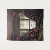 Gothic Moody Donker Victoriaans Bourgogne Parlor W Wandkleed (Voorkant (horizontaal))