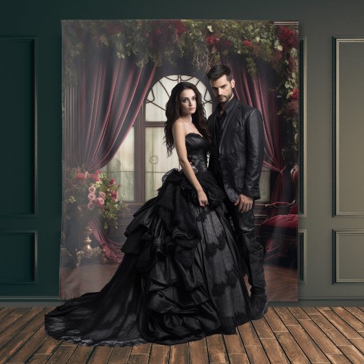 Gothic Moody Donker Victoriaans Bourgogne Parlor W Wandkleed