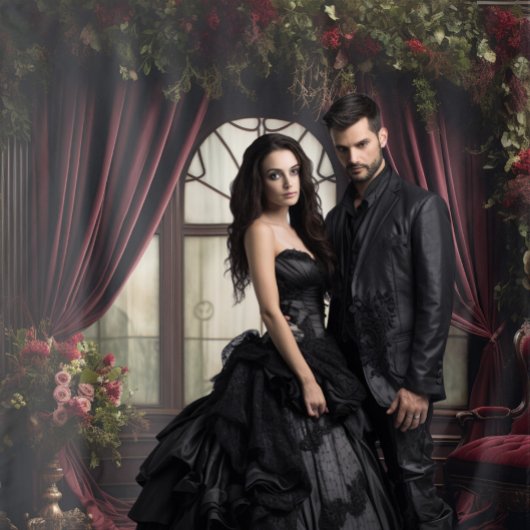 Gothic Moody Donker Victoriaans Bourgogne Parlor W Wandkleed