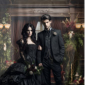 Gothic Moody Donker Victoriaans Bourgogne Parlor Wandkleed