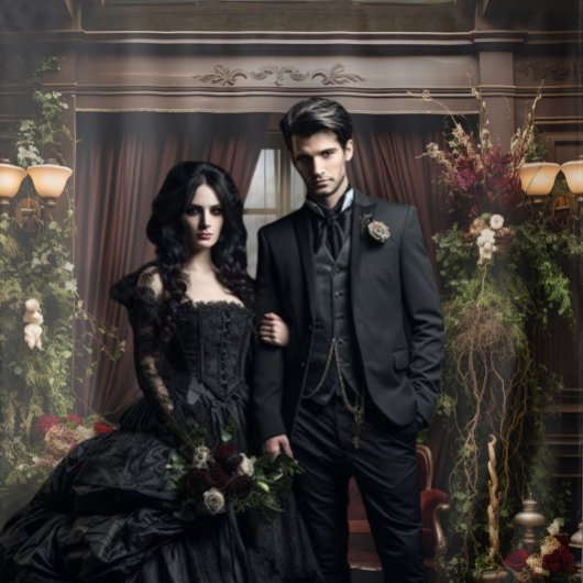 Gothic Moody Donker Victoriaans Bourgogne Parlor Wandkleed