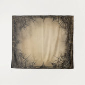 Gothic Moody Donker Zwart & Oud Ivoor Filigraan Vi Wandkleed (Voorkant (horizontaal))