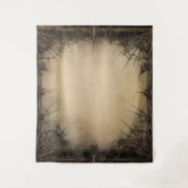 Gothic Moody Donker Zwart & Oud Ivoor Filigraan Vi Wandkleed (Voorkant)