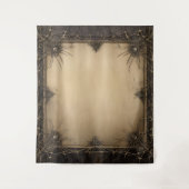 Gothic Moody Donker Zwart & Oud Ivoor Vines & Skul Wandkleed (Voorkant)