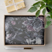 Gothic Moody Flowers Schedels en Kraaien Tissuepapier (Geschenk)
