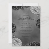 Gothic Moody Monochrome Grey Floral Vrijgezellenfe Kaart (Voorkant)