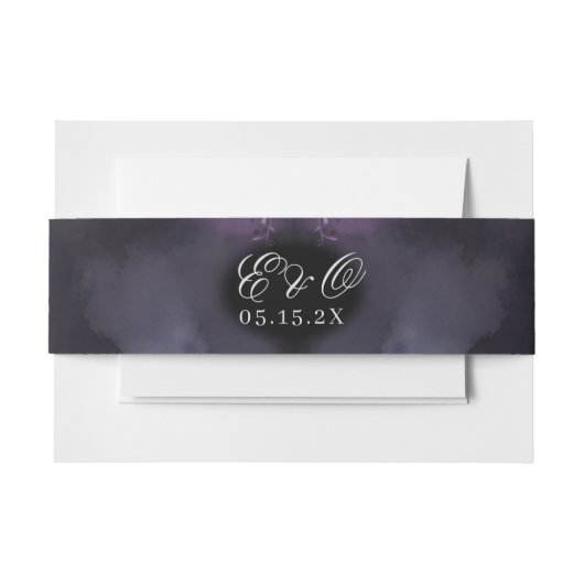 Gothic Moody Paarse Red Rose Wedding Uitnodigingen Wikkel (Voorkant Voorbeeld)