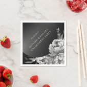 Gothic Moody Pioenenbruiloft Douche Party Servet (Insitu)