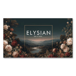 Gothic Moody Rose River Landscape Gold Frame Magnetisch Visitekaartje