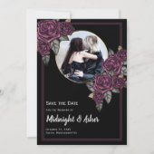 Gothic Moody Rozen Circle Foto Save the Date Kaart (Voorkant)