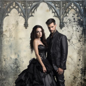 Gothic Moody Scènes  Boogjes Cream & Black Wandkleed