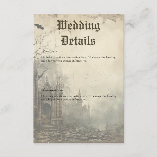 Gothic Moody Scènes  Cream & Black Details Informatiekaartje