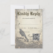 Gothic Moody Scenes  Cream & Black RSVP Kaartje (Voorkant)