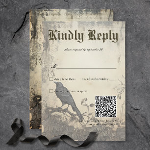 Gothic Moody Scenes  Cream & Black RSVP Kaartje