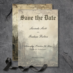 Gothic Moody Scenes  Cream & Black Save The Date