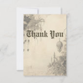 Gothic Moody Scènes  Cream & Zwart Bruiloft Bedankkaart (Voorkant)