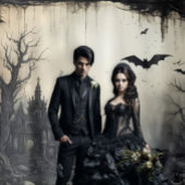 Gothic Moody Scènes Haunted Mansion Cream & Black Wandkleed