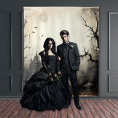 Gothic Moody Scènes Kasteel & Vleermuizen Cream & Wandkleed