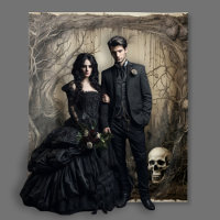 Gothic Moody Scènes Schedel & Spider Cream & Zwart