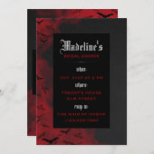 Gothic Moody Vampire Bat Bruids Douche Uitnodiging (Voorkant / Achterkant)