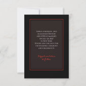 Gothic Moody Zwart en Rood Huwelijksfoto Save The Date (Achterkant)
