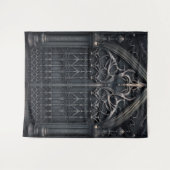 Gothic Moody Zwart Gebogen Deur Wandkleed (Voorkant (horizontaal))