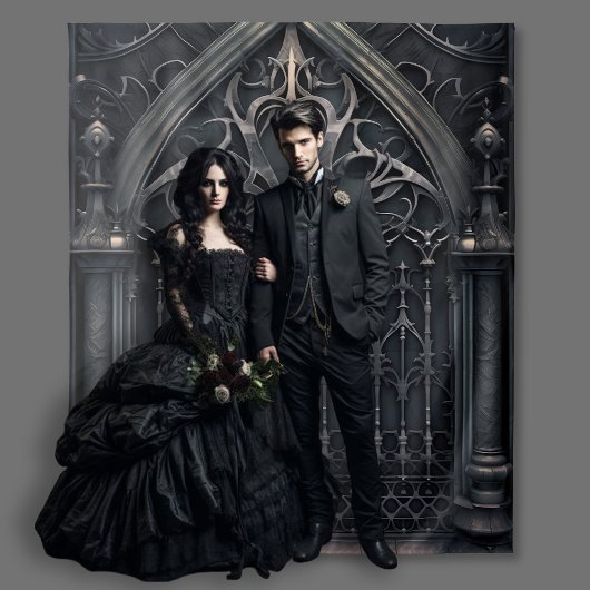 Gothic Moody Zwart Gebogen Deur Wandkleed