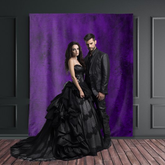 Gothic Moody Zwart & Paarse Vintage Abstract Wandkleed