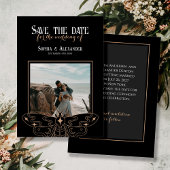 Gothic Moody Zwart Trouwfoto Save The Date