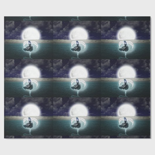 gothic Moon Angel inpakpapier (Vlak)