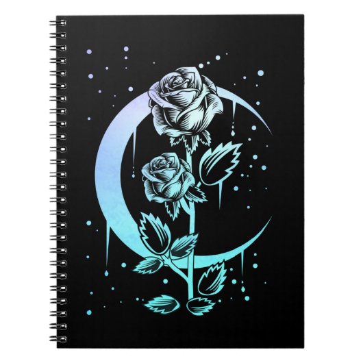 Gothic Moon Flower Crescent Witchy Notitieboek (Voorkant)