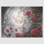 Gothic Moon & Red Rose Tissuepapier (Voorkant)