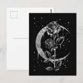 Gothic Moon Roos Crescent Witchy Art Briefkaart (Voorkant / Achterkant)