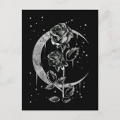 Gothic Moon Roos Crescent Witchy Art Briefkaart (Voorkant)