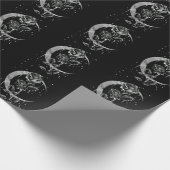 Gothic Moon Roos Crescent Witchy Art Cadeaupapier (Hoek)