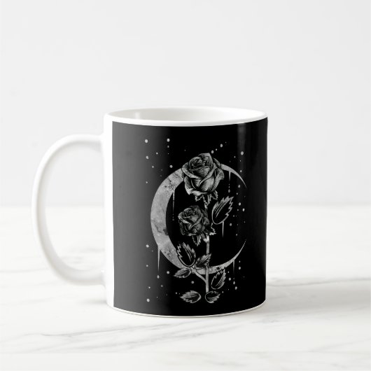 Gothic Moon Roos Crescent Witchy Art Koffiemok (Links)